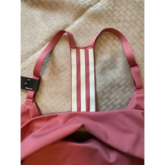 adidas Women's Aeroimpact Light Support Sports Bra 2XL Pink/Red - Picture 3 of 9